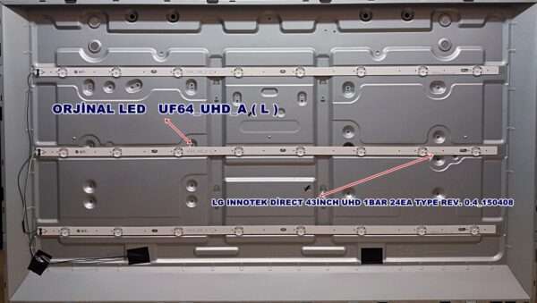 UF64_UHD_A L , LG INNOTEK DıRECT 43ıNCH UHD 1BAR 24EA TYPE