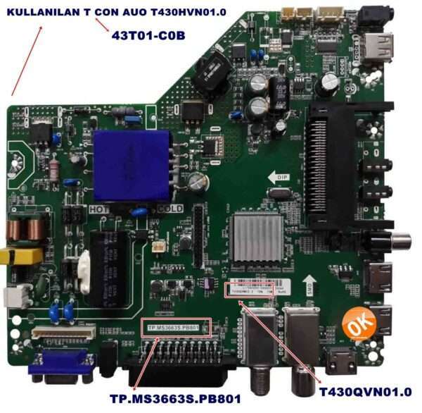 TP.MS3663S.PB801 ,T430QVN03.2 T430QVN01.0 ,Awox 43110 MAIN
